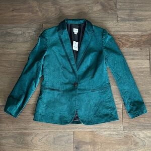 J.Crew Factory Velvet One-Button Blazer